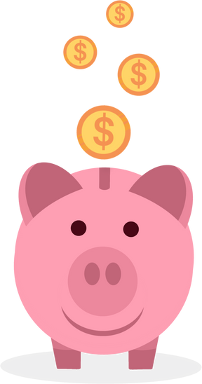 Coins on Piggy Bank Illustration